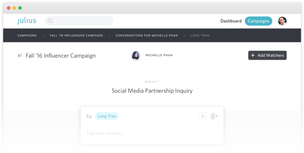 Organize your influencer marketing campaigns across your whole team.